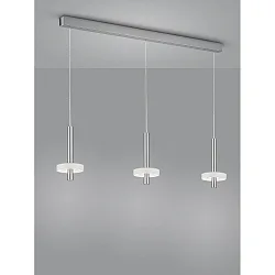Luminaire à suspension KEA 3 flammes IP20, nickel mat gradable