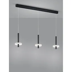 Luminaire à suspension KEA 3 flammes IP20, noir mat gradable