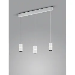 Luminaire à suspension ROK 3 flammes, réglable, direct / indirect, focalisable IP20, blanc mat gradable