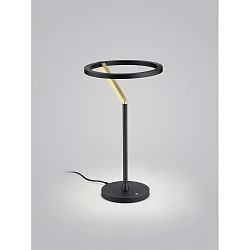 table lamp ELARA with touch dimmer, ring shape IP20, gold, black matt dimmable