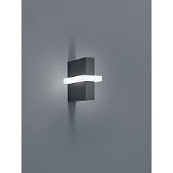 Luminaire mural d’extérieur OKI angulaire, avec diffuseur IP54, graphite, satiné gradable