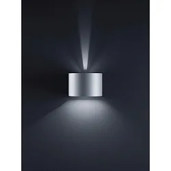 Luminaire mural d’extérieur SIRI 44-R haut bas, rond, réglable IP54, gris argent gradable