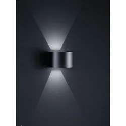 Luminaire mural d’extérieur SIRI 44-R haut bas, rond, réglable IP54, noir mat gradable