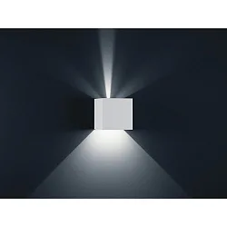 Luminaire mural d’extérieur SIRI 44-L haut bas, angulaire, réglable IP54, blanc mat gradable
