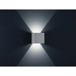 Luminaire mural d’extérieur SIRI 44-L haut bas, angulaire, réglable IP54, gris argent gradable
