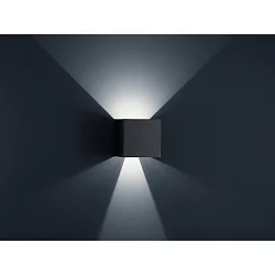 Luminaire mural d’extérieur SIRI 44-L haut bas, angulaire, réglable IP54, noir mat gradable