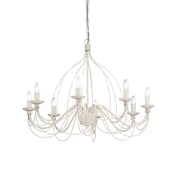 Lustre CORTE SP8 8 flammes E14 IP20, blanc antique 