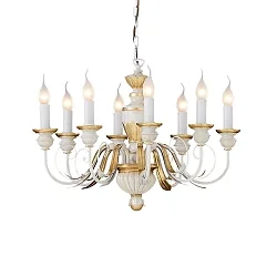 Lustre FIRENZE SP8 8 flammes E14 IP20, blanc antique 