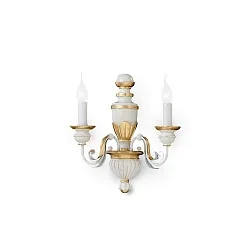 Luminaire mural FIRENZE AP2 à 2 flammes E14 IP20, blanc antique 