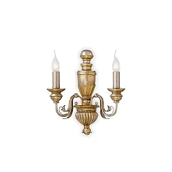 Luminaire mural DORA AP2 à 2 flammes E14 IP20, or antique, feuille d'or 