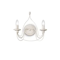 Luminaire mural CORTE AP2 à 2 flammes E14 IP20, blanc antique 