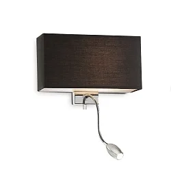 Luminaire mural HOTEL AP2 à 2 flammes, avec bras flexible, avec spot LED E27 IP20, blanche 