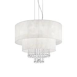 Pendant luminaire OPERA SP6, 6 flames, E27, white