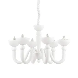 Lustre BON BON 6 flammes E14 IP20, blanche