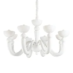 Luminaire à suspension BON BON 8 flammes E14 IP20, blanche