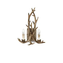 Luminaire mural CHALET AP2 à 2 flammes E14 IP20, beige
