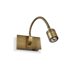Lumière d'affichage DYNAMO AP1 avec interrupteur, avec bras flexible IP20, laiton antique 