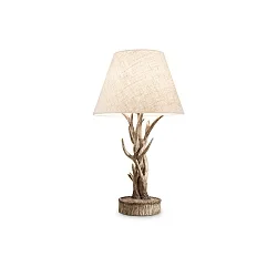 Lampe de table CHALET E27 IP20, chintz, bois