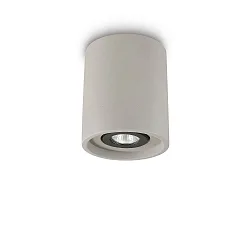 Luminaire de plafond OAK ROUND pivotant GU10 IP20, gris, à peindre