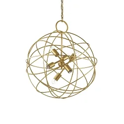 Luminaire à suspension KONSE 6 flammes E27 IP20, or, satiné