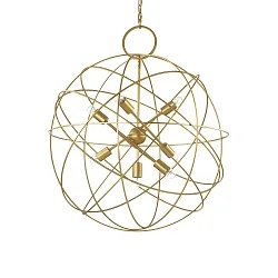 Luminaire à suspension KONSE 7 flammes E27 IP20, or, satiné