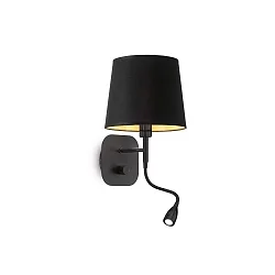Lampe de lecture NORDIK avec interrupteur E14 IP20, or, noir mat
