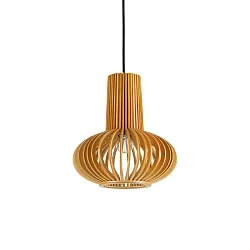 Luminaire à suspension CITRUS-2 inclinable E27 IP20, bois, noir 