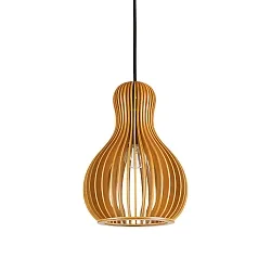 Luminaire à suspension CITRUS-3 E27 IP20, bois, noir 