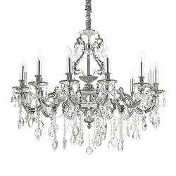 Chandelier GIOCONDA, 12 flames , Ø 90cm, E14, antique silver
