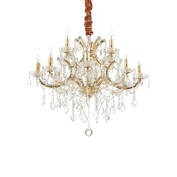 Lustre NAPOLEON 12 flammes E14 IP20, or