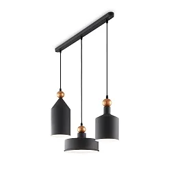 Luminaire à suspension TRIADE 3 flammes E27 IP20, or, noir mat, blanche, revêtement en poudre