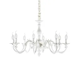 Lustre JUSTINE 8 flammes E14 IP20, blanc mat