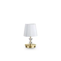 Lampe de table PEGASO SMALL E14 IP20, laiton brossé, organza