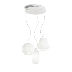 Luminaire à suspension ORIGAMI 3 flammes E27 IP20, blanche