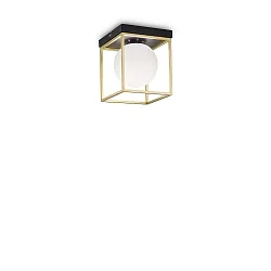 Luminaire de plafond LINGOTTO PL1 à 1 flamme E14 IP20, noir mat, laiton satiné gradable
