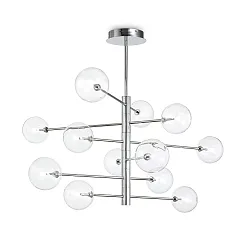 Luminaire à suspension EQUINOXE 12 flammes G4 IP20, chrome