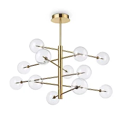 Luminaire à suspension EQUINOXE 12 flammes G4 IP20, laiton antique