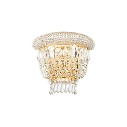 Wall luminaire DUBAI, 2 flames, E14, metal / refined chrystal, brass