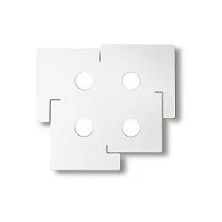 Wall / Ceiling luminaire TOTEM, 4 flames, laser formed metal, incl. GX53 9.5W 3000K, white