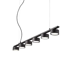 Luminaire à suspension MINOR LINEAR 6 flammes GX53 IP20, noir , revêtement en poudre