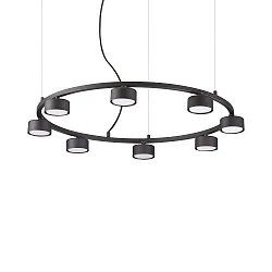 Luminaire à suspension MINOR ROUND 8 flammes GX53 IP20, noir , revêtement en poudre