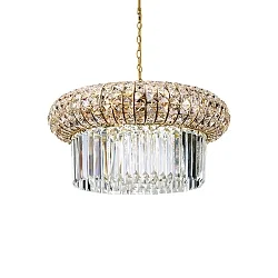 Luminaire à suspension NABUCCO 12 flammes E14 IP20, or, transparent, allié