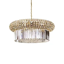 Luminaire à suspension NABUCCO 18 flammes E14 IP20, or, transparent, allié