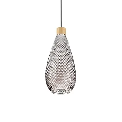 Luminaire à suspension BERGEN 2 E27 IP20, bois, couvert de poudre, couleurs fumée, noir 