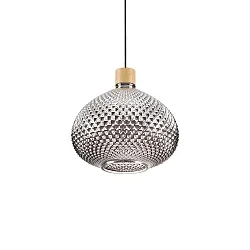 Luminaire à suspension BERGEN 3 E27 IP20, bois, couvert de poudre, couleurs fumée, noir 