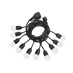 lumières féériques FIESTA SP10 10 flammes, avec prise de courant IP44 220-240 V~ 605cm, noir
