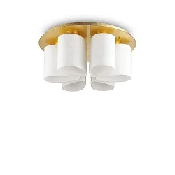 Luminaire de plafond DAISY 6 flammes E27 IP20, or, blanche