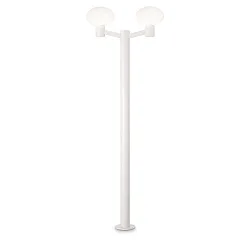 Outdoor floor luminaire CLIO 2, 197cm, IP44, 2 flames, 2x E27, without cover, aluminium, white