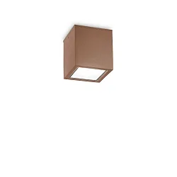 Plafonnier extérieur TECHO PL1 D09 SQUARE carré GU10 IP54, marron café