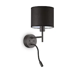 wall luminaire SET UP MAP2 2 flames, with flex arm, with USB connection E27 IP20, black